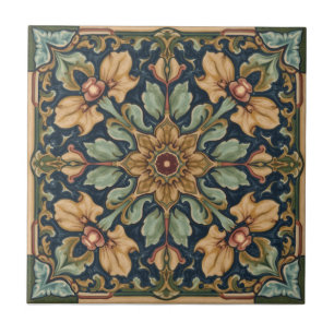Vintage Art Nouveau Floral Handwerk Fliese