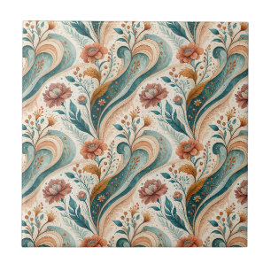 Vintage-Art-Nouveau-Floral-Wandbild-Kunstmuster Fliese
