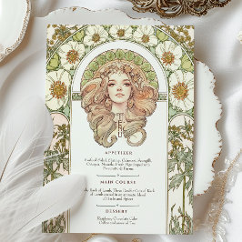 Vintage Art Nouveau Floral Wedding Card Einladung