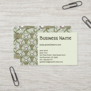Vintage Art Nouveau florales Muster mit Schwertlil Visitenkarte