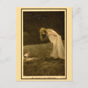 vintage Art Nouveau Foto Frohe Geburtstag, Nymphe Postkarte