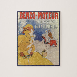 Vintage Art Nouveau, Frau Antikes Cabrio-Auto Puzzle