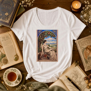 Vintage Art Nouveau Frau beim Lesen unter einem Ba Große Größe T-Shirt