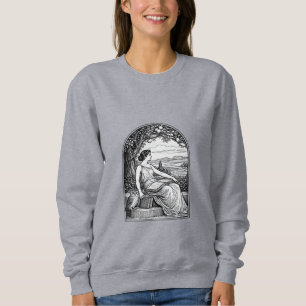 Vintage Art Nouveau Frau beim Lesen unter einem Ba Sweatshirt
