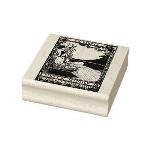 Vintage-Art-Nouveau-Frau-Ex-Libris-Vorlage Gummistempel