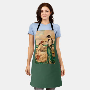 Vintage Art Nouveau Frauen lesen am Meer  Schürze