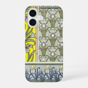 Vintage Art Nouveau, Garten-Schwertlilien-Blumen iPhone 16 Hülle