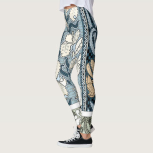Vintage Art Nouveau, Garten-Schwertlilien-Blumen Leggings