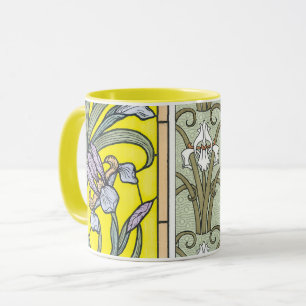 Vintage Art Nouveau, Garten-Schwertlilien-Blumen Tasse