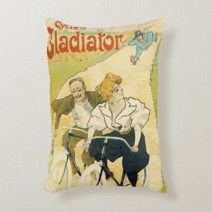 Vintage Art Nouveau, Gladiator Cycles Fahrräder Dekokissen