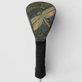 Vintage art nouveau green gold Dragonfly Golf Headcover