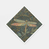 Vintage art nouveau green gold Dragonfly Serviette (Ecke)