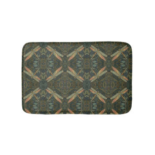 Vintage Art Nouveau Grün Gold Libelle Badematte