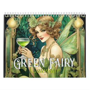 Vintage Art Nouveau Grüne Fee Fantasy Fae Frauen Kalender