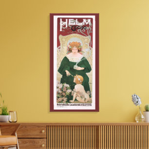 Vintage Art Nouveau Helm Cacao von Privat Livemont Leinwanddruck