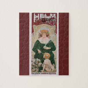 Vintage Art Nouveau Helm Cacao von Privat Livemont Puzzle