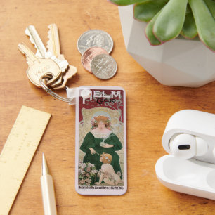 Vintage Art Nouveau Helm Cacao von Privat Livemont Schlüsselanhänger