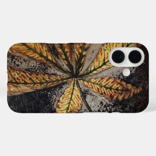 Vintage Art Nouveau Herbst-Kastanienblatt-Druck iPhone 16 Hülle