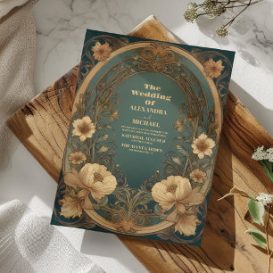 Vintage-Art-Nouveau-Hochzeit Einladung