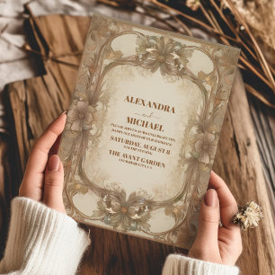 Vintage-Art-Nouveau-Hochzeit Einladung