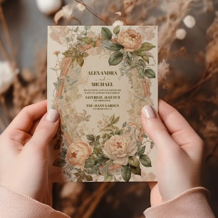 Vintage-Art-Nouveau-Hochzeit Einladung