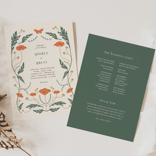 Vintage-Art-Nouveau-Hochzeitsprogramm Programm