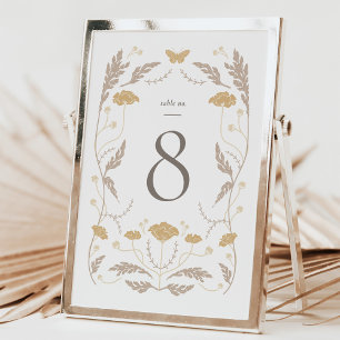 Vintage-Art-Nouveau-Hochzeitstisch-Nummernkarte Tischnummer