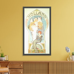 Vintage Art Nouveau, Holland Levensverzekering Leinwanddruck
