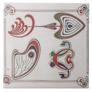Vintage-Art-Nouveau-Illustration von Alphonse Much Fliese