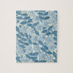 Vintage Art Nouveau Immergrün-Blumen in einem Gart Puzzle