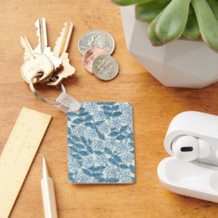 Vintage Art Nouveau Immergrün-Blumen in einem Gart Schlüsselanhänger