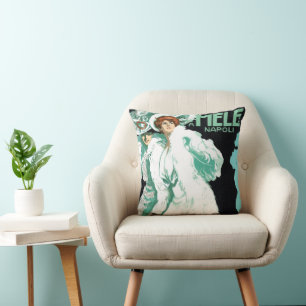 Vintage Art Nouveau, italienische Mode, elegante F Kissen