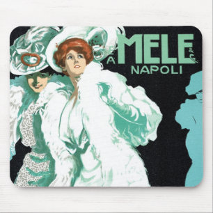 Vintage Art Nouveau, italienische Mode, elegante F Mousepad