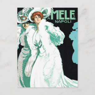 Vintage Art Nouveau, italienische Mode, elegante F Postkarte