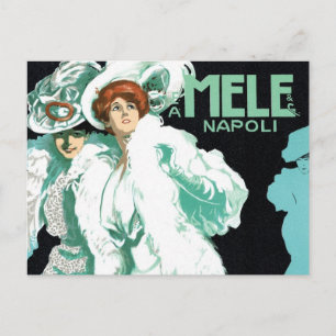 Vintage Art Nouveau, italienische Mode, elegante F Postkarte