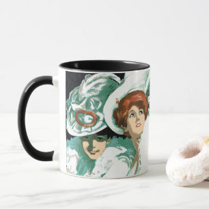Vintage Art Nouveau, italienische Mode, elegante F Tasse