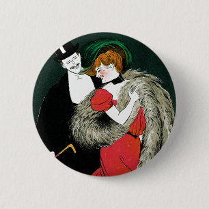Vintage Art Nouveau, Italienische Mode Liebe Roman Button