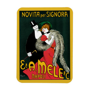 Vintage Art Nouveau, Italienische Mode Liebe Roman Magnet