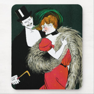 Vintage Art Nouveau, Italienische Mode Liebe Roman Mousepad