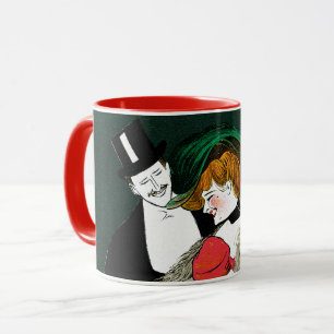 Vintage Art Nouveau, Italienische Mode Liebe Roman Tasse