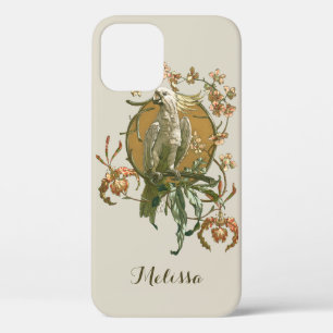 Vintage Art Nouveau, Kakadu-Vogel, Orchideenblüten iPhone 12 Hülle