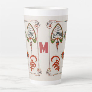 Vintage Art Nouveau Kunst von Mucha, Monogramm, Bu Milchtasse