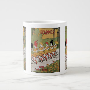 Vintage Art Nouveau, Lager Tandem-Fahrrad Jumbo-Tasse