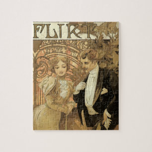 Vintage Art Nouveau Liebesromantik, Flirt von Much Puzzle