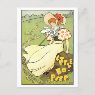 Vintage Art Nouveau Little Bo Peep Postkarte