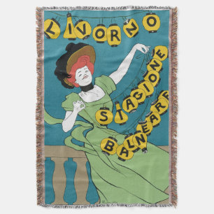 Vintage Art Nouveau, Livorno Senorita beim Tanzen Decke
