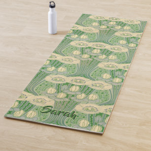 Vintage Art Nouveau Lotus- und Mohnblumen-Muster Yogamatte