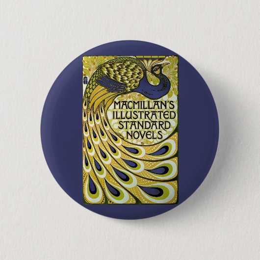 Vintage Art Nouveau, Macmillan's Pfauenfeder Button (Vorderseite)