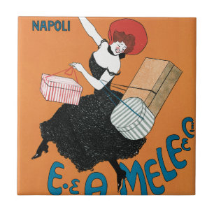 Vintage Art Nouveau Magazzini Italiani von Capiell Fliese