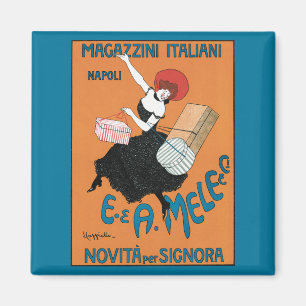 Vintage Art Nouveau Magazzini Italiani von Capiell Magnet